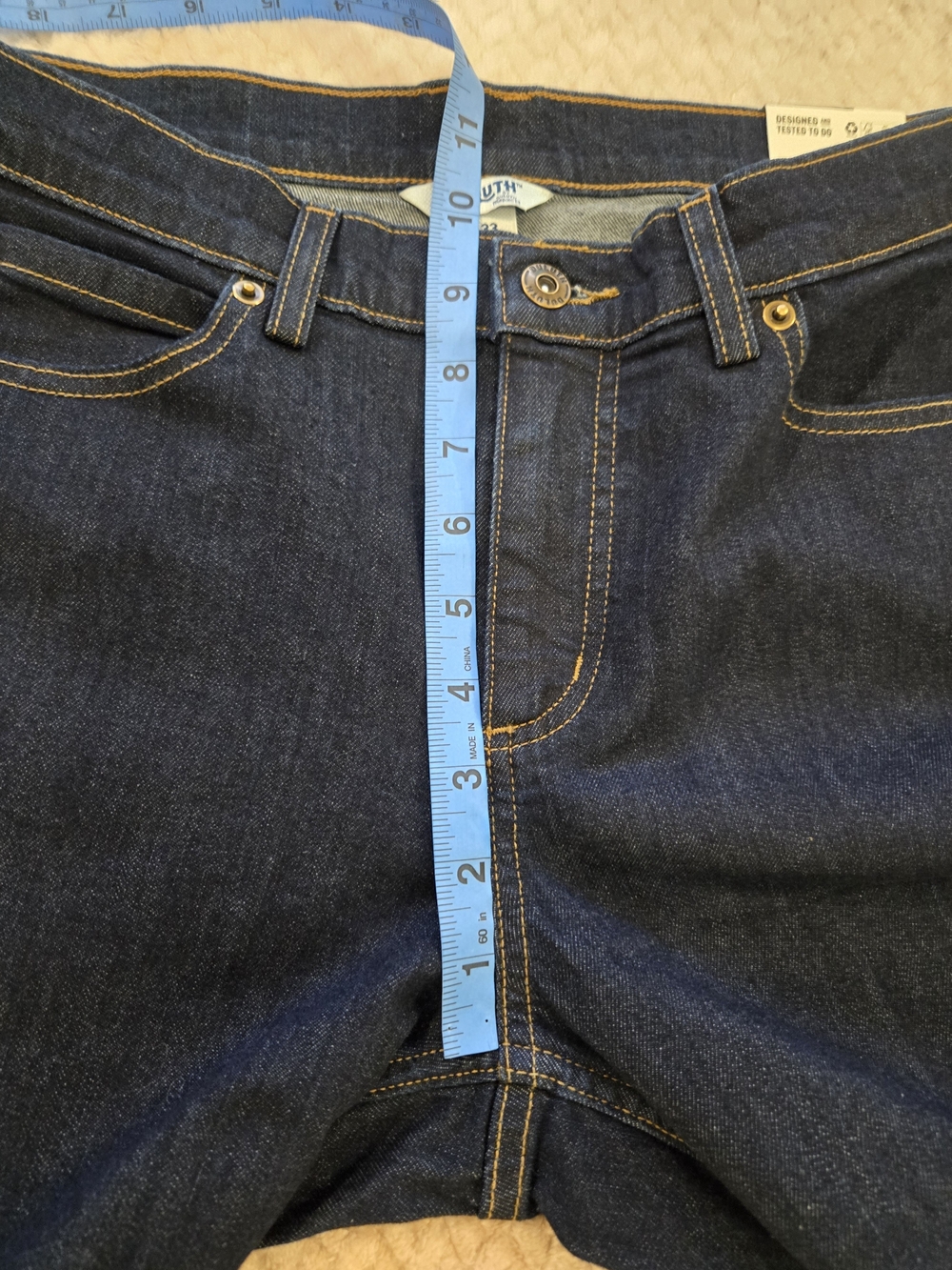 NWT Duluth Trading DuluthFlex Mid Rise Bootcut Jeans 10x33 Dark Wash - Picture 7 of 16